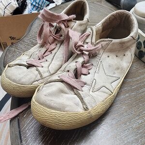 Golden Goose Superstar Sneakers White Ostrich-Embossed Leather